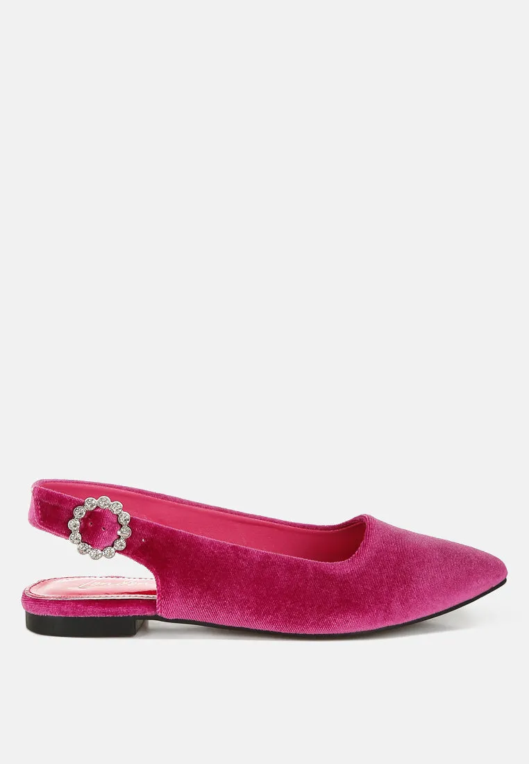 Velvet Slingback Flat Sandals bu RUW