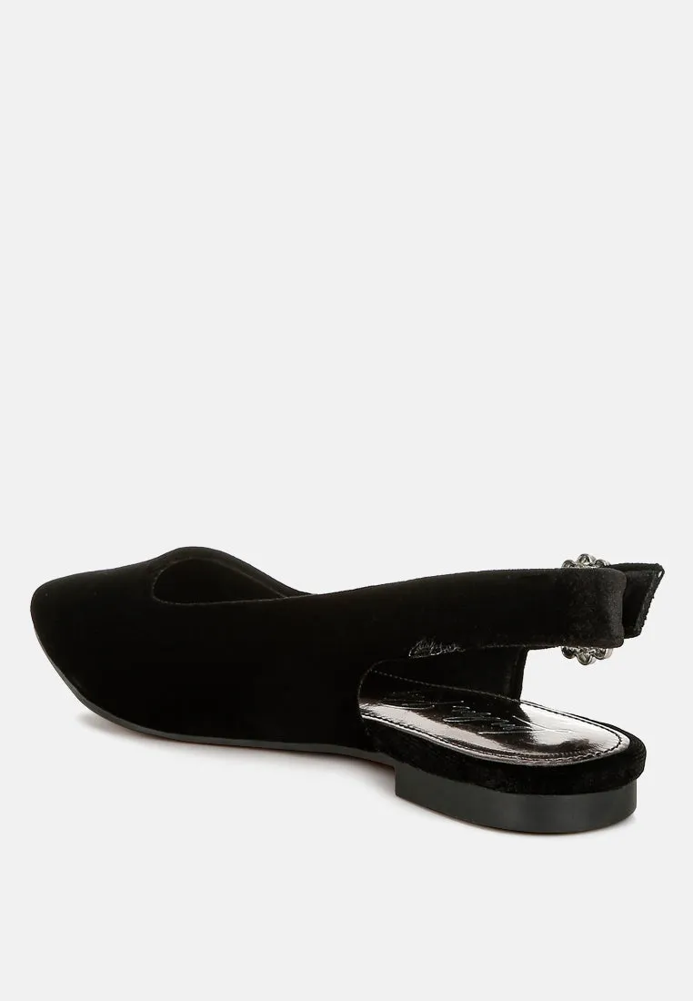 Velvet Slingback Flat Sandals bu RUW