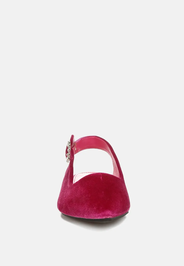 Velvet Slingback Flat Sandals bu RUW