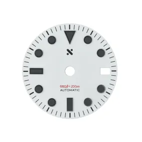 Watch Dial: SSK/NH34 GMT Divemaster White w Black Lume