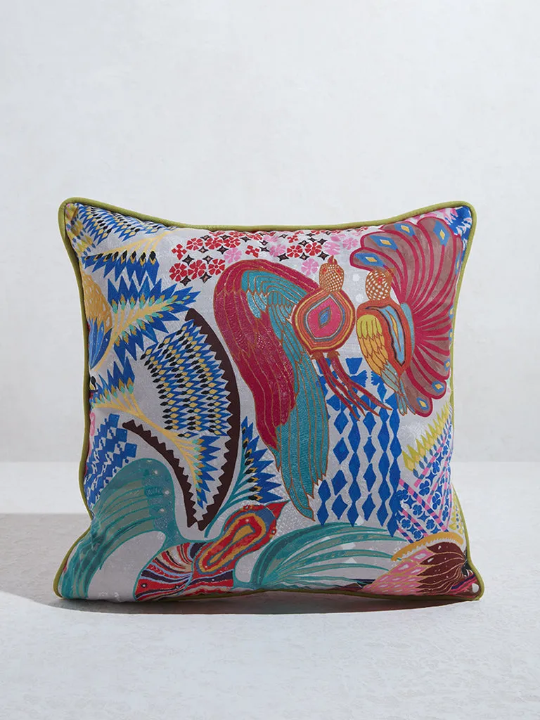 Westside Home Multicolour Bird Printed Cushion Cover