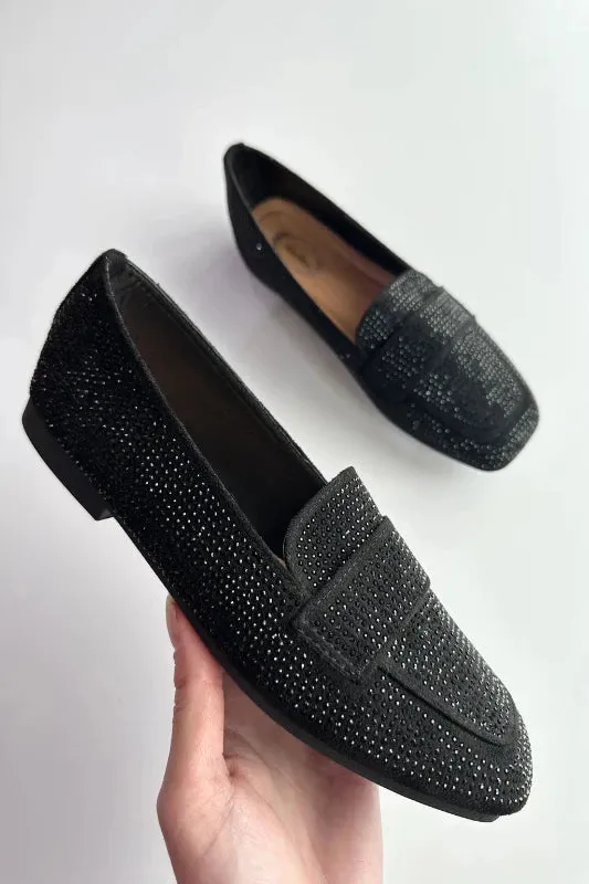 Womens Rhinestone Slip on Flats