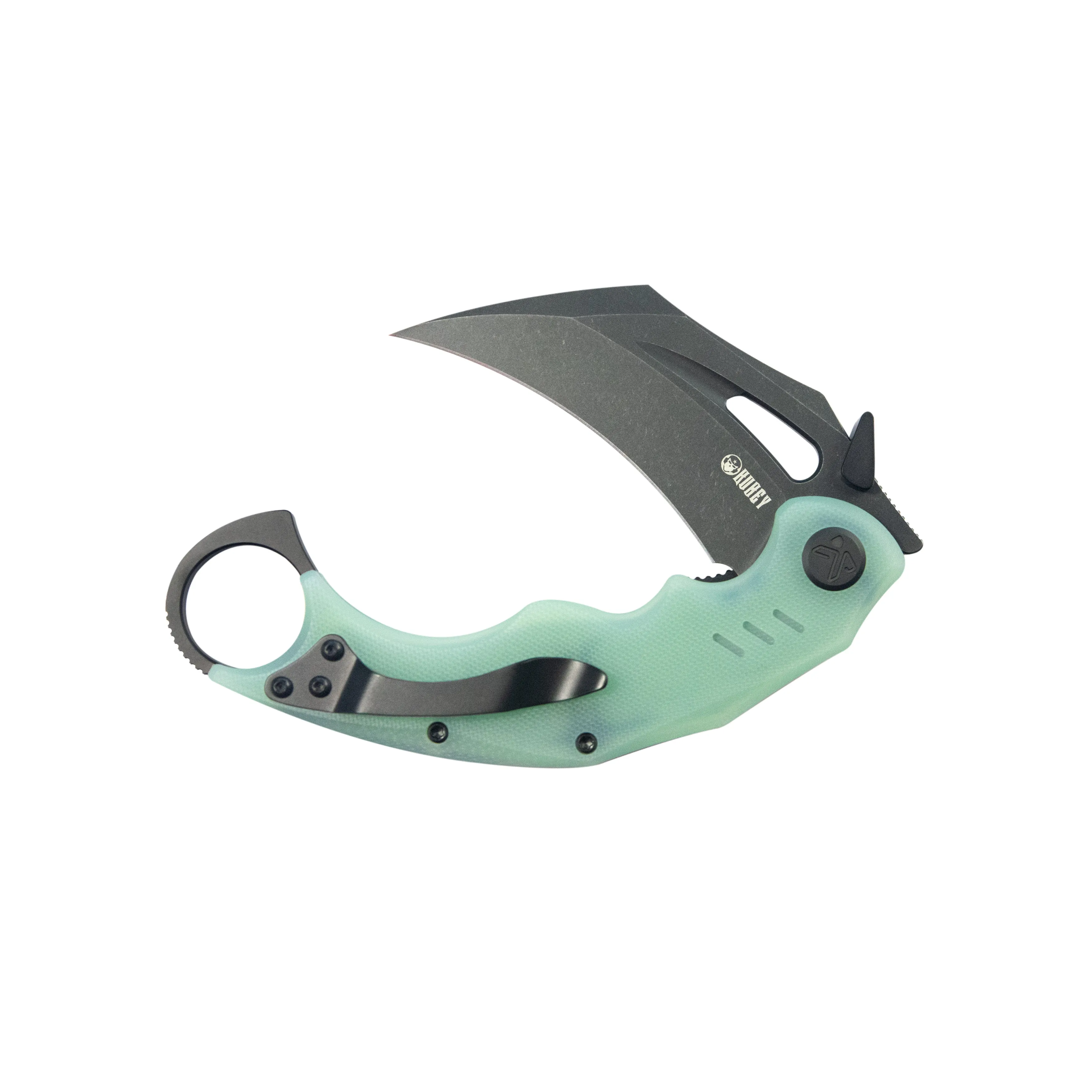 Wrath Karambit Folding Knife Jade G-10 Handle 2.68 Blackwash 14C28N Blade KU261K