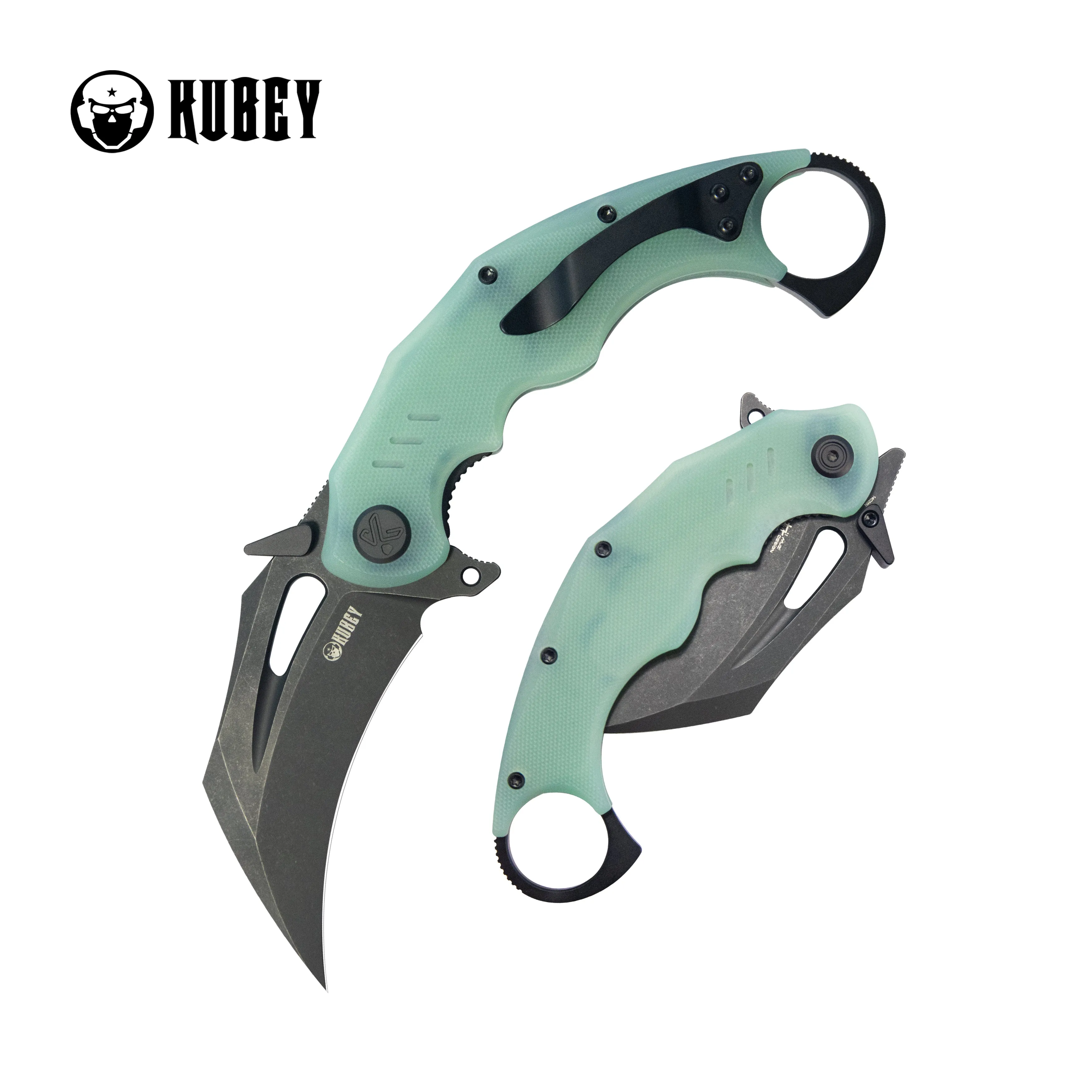 Wrath Karambit Folding Knife Jade G-10 Handle 2.68 Blackwash 14C28N Blade KU261K